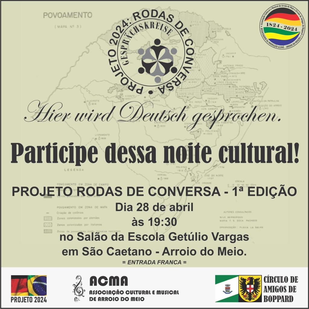 Projeto Rodas de Conversa é amanhã em Arroio do Meio