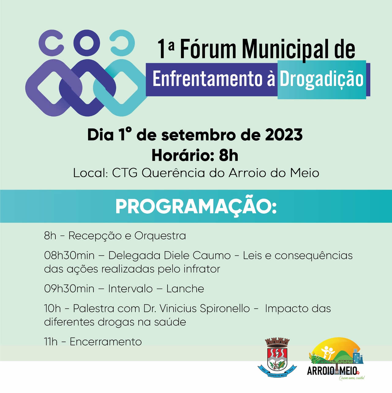 Município realiza 1º Fórum Municipal de Enfrentamento à Drogadição nesta sexta-feira