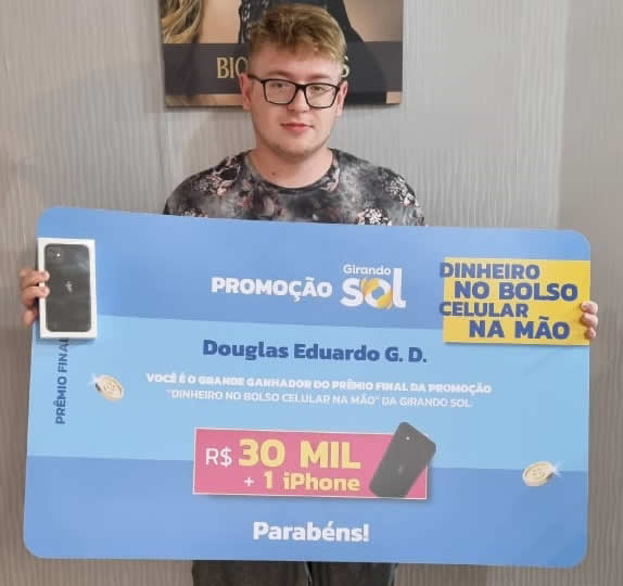 Morador de Bom Princípio é o ganhador do iPhone 11 e mais R$ 30 mil da promoção da Girando Sol